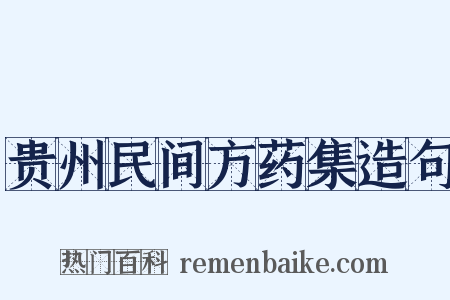 贵州民间方药集造句是什么意思的图片